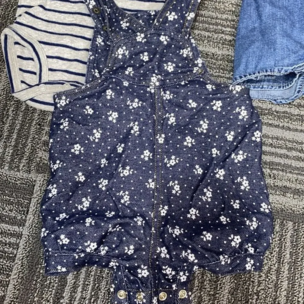 6 Piece Baby Clothing Bundle 9 Months Old Navy Carter’s Jacket Overalls Pajamas